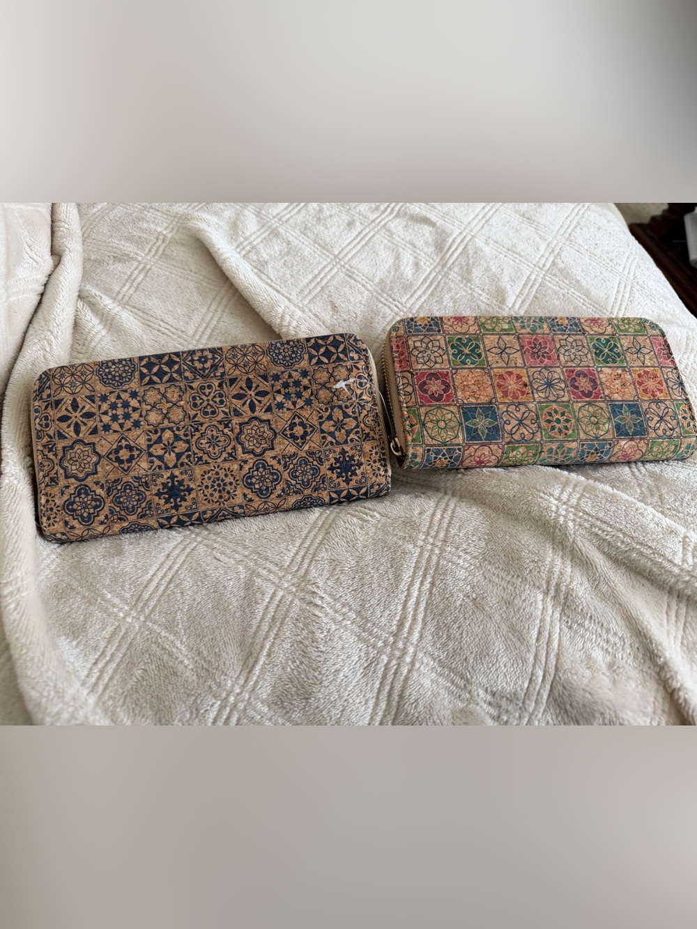 Brand New secure zip-around closure women’s wallet 1 blue & 1 multicolor